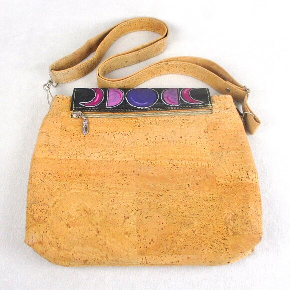 Mushroom Purse Leather Cork Hand Painted Shoulder Crossbody Bag - Picture 8 of 9